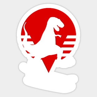 Dinosaur skateboarding skater skating shredding logo Sticker